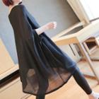 Asymmetric 3/4 Sleeve Long Knitted Top