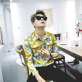 Dual-pocket Print Shirt