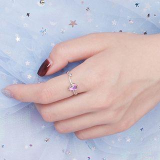 Moonstone Alloy Ring 1 Pc - Open Ring - One Size