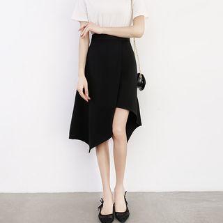 Midi Asymmetric A-line Skirt