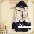 Cat Print Hooded Pullover