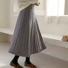 Pleated Long Knit Skirt