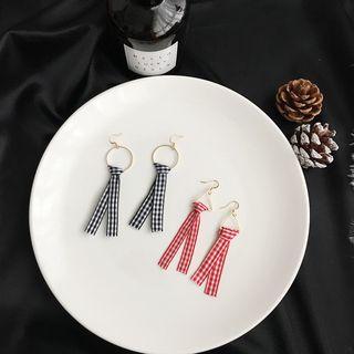Plaid Strap Fringed Earring
