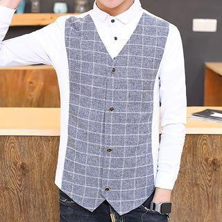Mock Two Piece Patterned Shirt