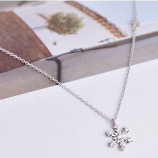 Flake Necklace N-5297 - Silver - One Size