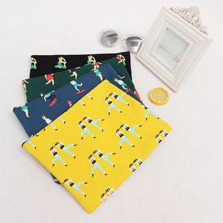 Canvas Patterned Zipper Bag