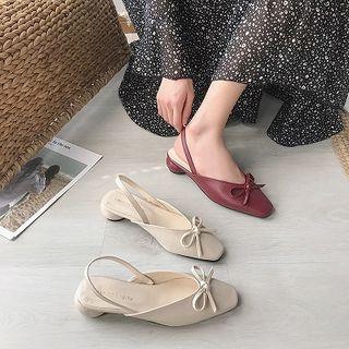 Round Heel Slingback Mules