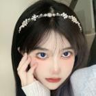 Faux Pearl Rhinestone Headband White & Gold - One Size