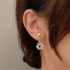 Rhinestone Flower Drop Earrings 1 Pair - Gold - One Size
