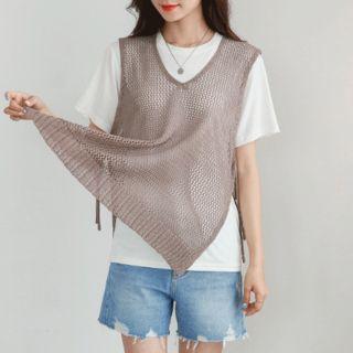Sleeveless Tie-side Summer Knit Top