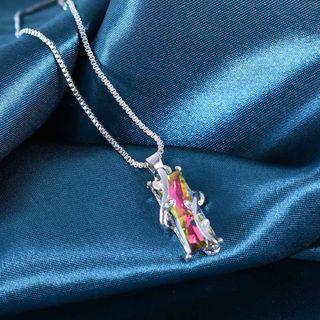 Pendant Alloy Necklace Iridescent Pendant - Silver - One Size
