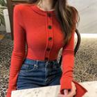 Buttoned Slim-fit Top