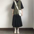 Plain Short-sleeved Shirt / Cargo Vest / Plain Skirt