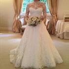 Long-sleeve Sheath Lace Wedding Gown