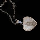 Alloy Heart Pendant Necklace 009a - Silver - One Size