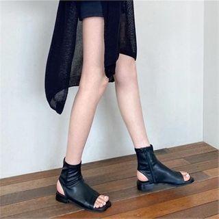 Open-toe Cutout Ankle Boots