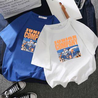 Printed Round-neck Short-sleeve T-shirt