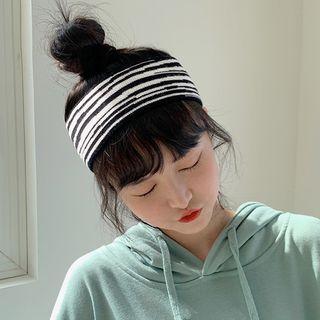 Zebra Print Sport Elastic Headband Zebra - Black & White - M