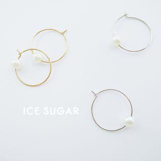 Faux-pearl Hoop Earring
