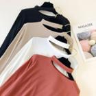 Mock Neck Halter Long Sleeve Top
