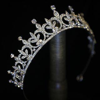 Crown Rhinestone Alloy Headband 1 Pc - Silver - One Size