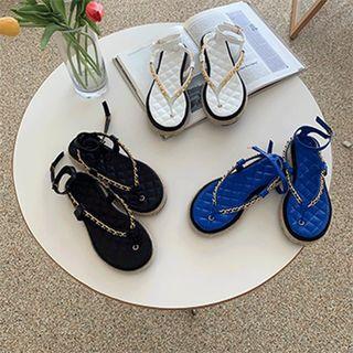 Quilted Chain Strap Sandals