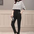 Set: Polka-dot Blouse + Pants