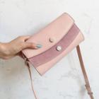 Faux-suede Panel Shoulder Bag