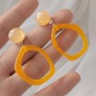 Geometric Resin Dangle Earring 570 - 1 Pair - Yellow - One Size