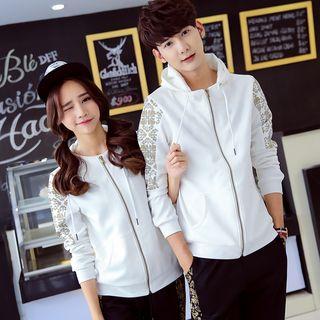 Printed Zip Couple Matching Jacket + Pants