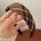 Plaid Fabric Headband Coffee - One Size