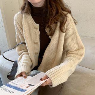 Long-sleeve Cable-knit Cropped Cardigan