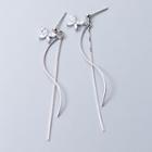 925 Sterling Silver Rhinestone Butterfly Swirl Fringed Earring Silver - One Size