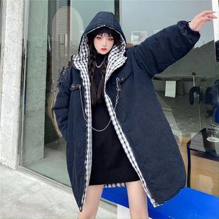 Reversible Chain Detail Hooded Jacket