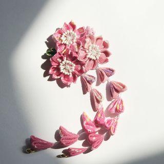 Floral Hair Clip Pink - One Size