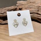 Faux Pearl Heart Alloy Dangle Earring 1 Pair - Gold - One Size