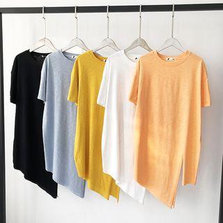 Short-sleeve Irregular Slit T-shirt
