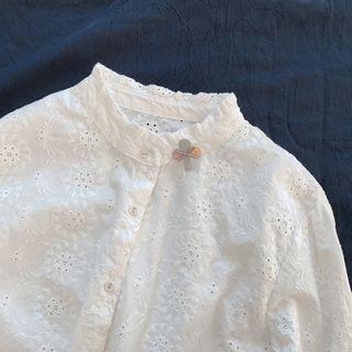 Eyelet Lace Shirt White - One Size
