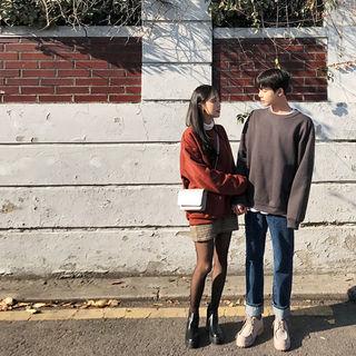 Colored Oversized Brushed-fleece Lined Sweatshirt