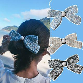 Tweed Bow Hair Tie / Hair Clip