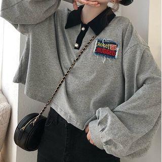 Puff Sleeve Cropped Polo Shirt