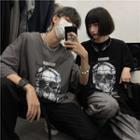 Couple Matching Short Sleeve Skull Print T-shirt