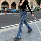 Frayed Slim-fit Boot Cut Jeans