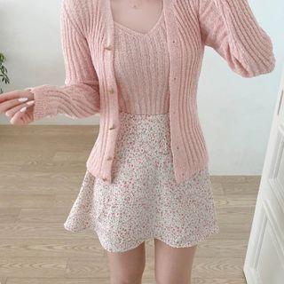 Inset Shorts Floral Wrap Miniskirt