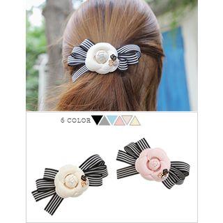 Floral Striped Hair Pin