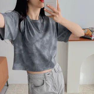 Short-sleeve Cropped Dyed T-shirt