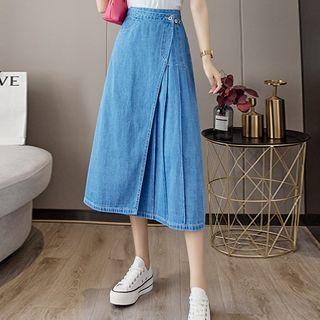 Asymmetrical Oversized Denim Skirt