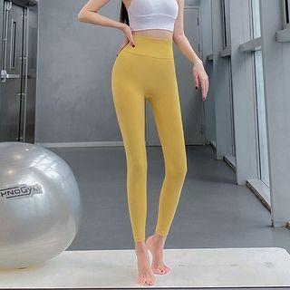 Plain High-waist Sports Leggings