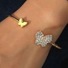 Butterfly Rhinestone Alloy Open Bangle (various Designs)