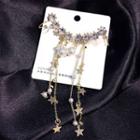 Faux Pearl Alloy Star Fringed Earring Gold - One Size